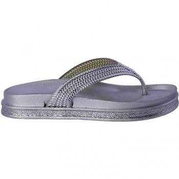 Chanclas de mujer con plataforma Lidia color plata