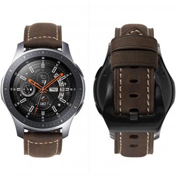 MroTech Correa de Reloj para Gear S3, Pulsera de Cuero Genuino 22mm Watchband Repuesto de Correa para Reloj Samsung Gear S3 Frontie/Classic/Moto 360 2 46mm y más