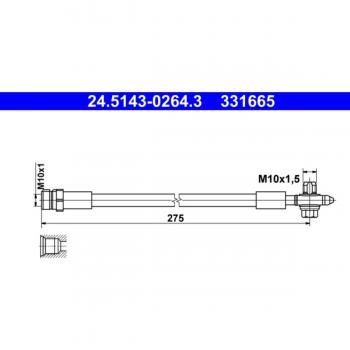 Latiguillo de freno flexible ATE 24.5143-0264.3