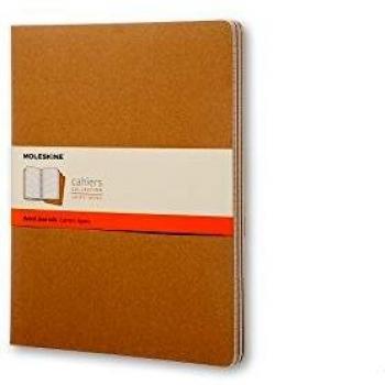 Moleskine Cahier - Diario de rayas extragrande, papel de estraza, marrón