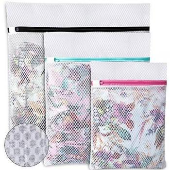 UMI. by Amazon - Bolsas para la colada de malla de panal para almacenar o lavar delicadas blusas, medias, ropa interior y sujetadores, bolsas de lavandería para organización de viajes, 3 piezas