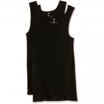 Camisetas sin mangas de hombre Tom Tailor, paquete de 2, algodón, color negro, talla S