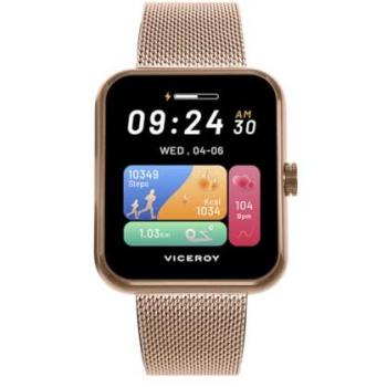 Reloj Inteligente Viceroy de Aluminio con Malla Milanesa de Acero Rosa 38 x 45 mm