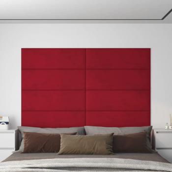 Paneles de pared terciopelo rojo tinto 12 uds 90x30 cm 3,24 m²