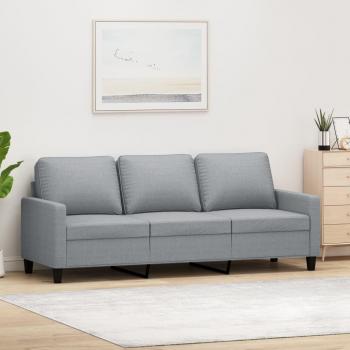Sofá de 3 plazas gris claro en tela de 180 cm Vidaxl