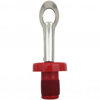 Fackelmann Tapones Herméticos, Polipropileno, Silicona y Metal, Rojo, 9,5x3cm, 3uds