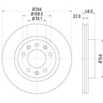 Disco de Freno Ventilado HELLA 8DD 355 120-541 para PEUGEOT 308 II y SW II