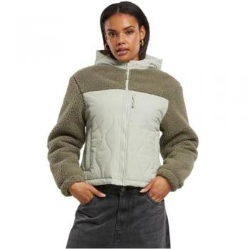 Urban Classics Women's Sherpa Crinkle Nylon Mix Transitional Jacket - Light Green