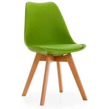 lo+demoda Beech Tulipa - Silla, madera, 50 x 48 x 82 cm, color verde