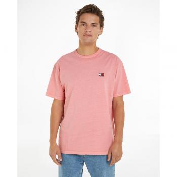 Camiseta Tommy Jeans Washed Badge Rosa Para Hombre