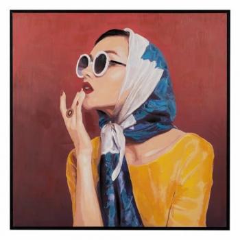Cuadro Lienzo Mujer 80x80 cm - Pintura Moderna de Alta Calidad - Decoración Artística