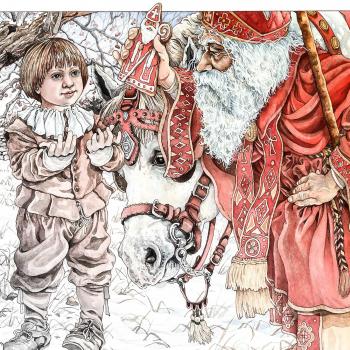 The Baker's Dozen Coloring Book: A Grayscale Adult Coloring Book and Children's Storybook Featuring a Christmas Legend of Saint Nicholas: 1
