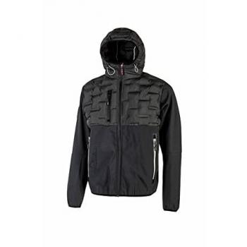Chaqueta Softshell U-Power Spock Híbrida Repelente al Agua, Transpirable y Antiviento, Poliéster/Spandex/Nailon, Grey Meteorite, XL Tamaño