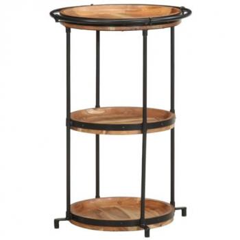 Mesa auxiliar de madera maciza de acacia Ø55x83 cm