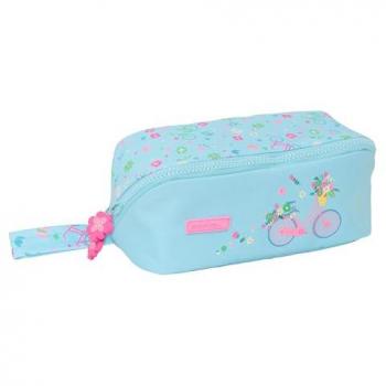 Portatodo Cuadrado Grande Safta Bicicleta Azul 20x10x10 cm, Estuche Infantil, Resistente y Versátil