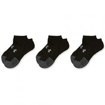 Calcetines Tobilleros Unisex Under Armour Heatgear No Show (3 Pares) - Color Negro, Talla XL