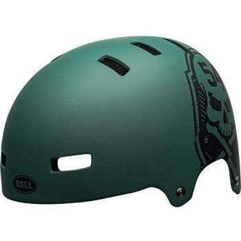 BELL Local Casco para Bicicleta BMX y Skate, Verde Mate y Negro, S | 51-55cm