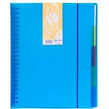 Grafoplás 39424030. Carpeta fundas extraibles, tamaño A4, color azul, 40 fundas