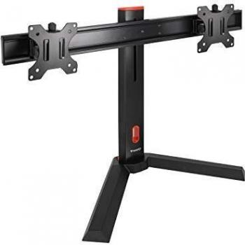 TOOQ DB1402TN-B - Soporte de Mesa Gaming para 2 Pantallas de 17” a 27”, Color Negro