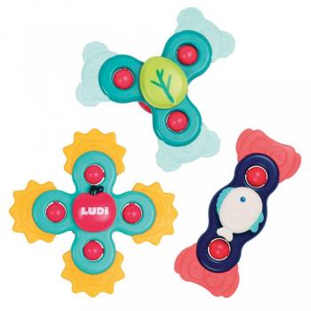 Conjunto Baby Spinners Bebé Ludi - Juguete multicolor para bebés, incluye múltiples spinners que estimulan la motricidad y la percepción visual, fabricado con materiales seguros y no tóxicos, diseño atractivo y divertido