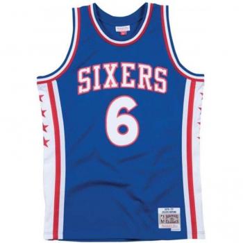 Camiseta de baloncesto Mitchell & Ness Philadelphia 76ers 1976-77 Nº6 Julius Erving Azul M