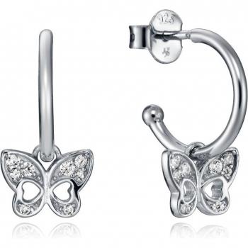 Pendientes Viceroy de plata con aro y mariposa engastadas con circonitas