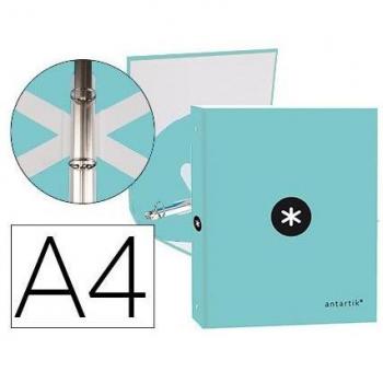Carpeta Liderpapel Antartik 4 Anillas 25mm Redondas Forrada DIN A4 Color Menta
