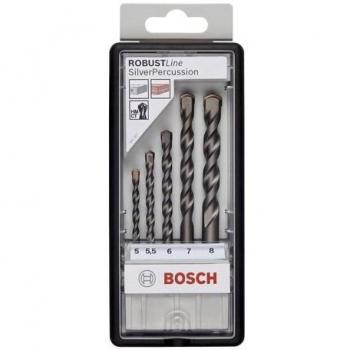 Bosch 2607010526 Concrete Drill Bit Set, Silver Percussion, 5mm-8mm, Silver