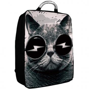 'Luxburg – Funda de piel tipo libro para Apple de 15 pulgadas mochila/mochila para portátil con Metal handle-parent Rave cat 15
