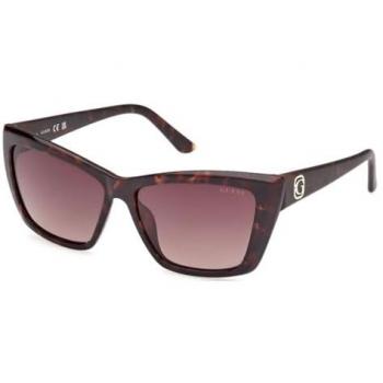 Guess GU00098 Cat-Eye Polarized Sunglasses for Women, Dark Havana/Gradient Brown, 55mm