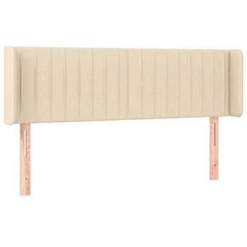 Cabecero con LED de Tela Crema 147x16x78/88 cm