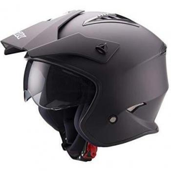 Unik Ct-07 Casco Trial con visera Sun, negro, XS