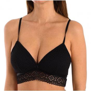 Sujetador bralette de encaje sin aros KIM mujer Selene 100 B Negro
