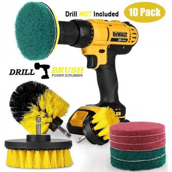 Swonuk Drill Brush, 10pcs Cepillos Taladro Accesorio Scrub Brush Kit Power Scrubing Auto Cepillo para Coche, Alfombra, Cuarto de baño, Suelo de Madera, lavadero, Cocina