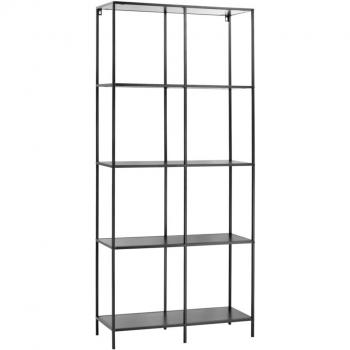 Estantería de pared 4 alturas negro 78x30x170 cm H&S Collection