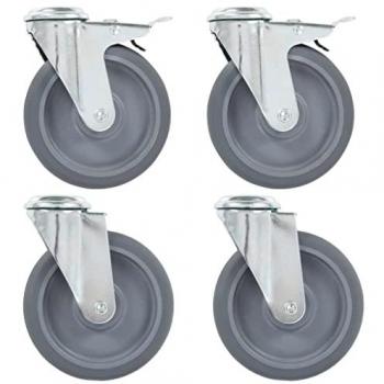 Ruedas giratorias con agujero pasador 12 unidades 125 mm