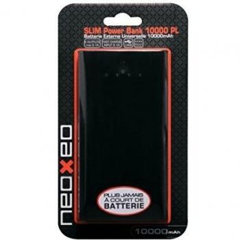Neoxeo X370H37055 Power Bank 10000mAh con indicador de carga LED. Incluye cable micro USB de carga. Batería de Polymero.Color Negro