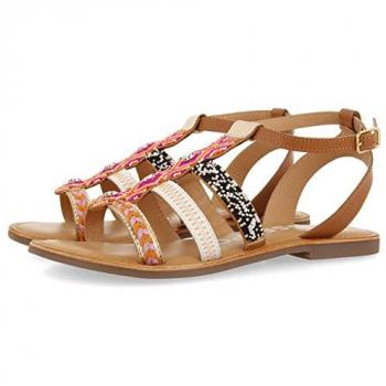 Sandalias planas multicolor Gatún de piel vegana para mujer