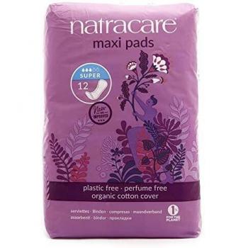 Natracare Natural Maxi Pad Súper - Compresas naturales, 12 Unidades