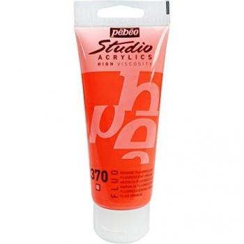 Tubo de Pintura Acrílica Fluorescente Naranja 100 ml Pebeo
