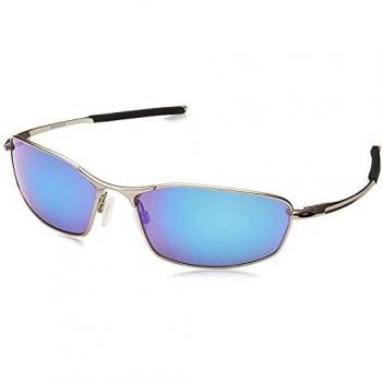 Oakley Whisker Prizm Polarized Sunglasses Satin Chrome/Prizm Sapphire, Male, Gray, Size: 60 MM
