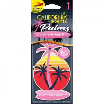 Ambientador para Coche California Scents Shasta Strawberry - Aroma a Fresa, Palmera de Papel, Unidad Individual