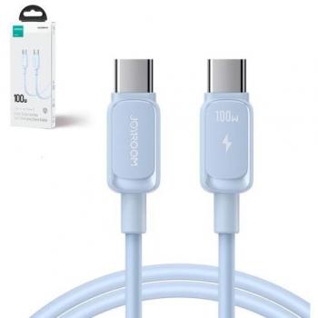 Cable USB-C a USB-C Joyroom 100W, 1.2m, 480Mb/s, color azul