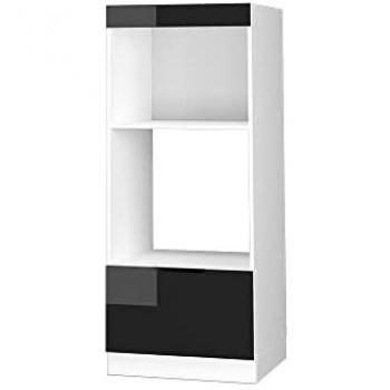 Armario para microondas Fame-Line, Roble negro alto brillo, 60 cm abierto