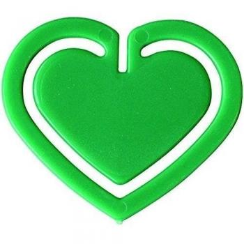 Laurel - Juego de clips (30 mm, poliestirol), diseo de corazn, color verde