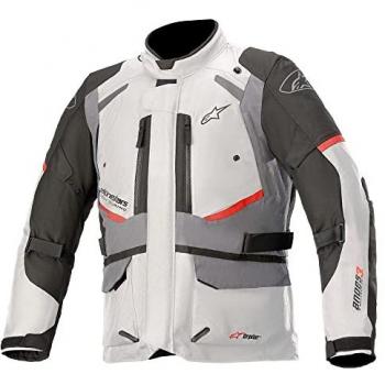 Chaqueta de Moto Alpinestars Andes V3 Drystar Impermeable Transpirable Hielo-Gris Negro Gris Blanco 4XL