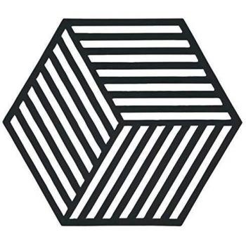 Salvamanteles de diseño hexagonal de silicona de color negro