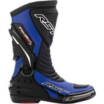 RST Botas de Moto TracTech Evo 3 Sport Azul Neón, características: diseño deportivo, material resistente al agua, protección en tobillos y puntera, suela antideslizante, cierre con cremallera y ajuste de vel