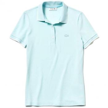 Lacoste Polo Rayas Azul Cielo Mujer 40 Azul