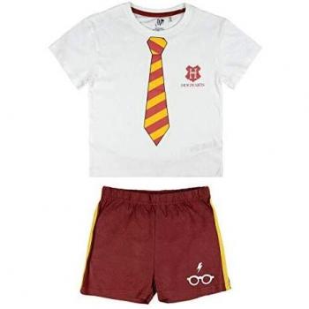 Cerdá Pijama Corto Algodón Harry Potter Conjuntos, Blanco